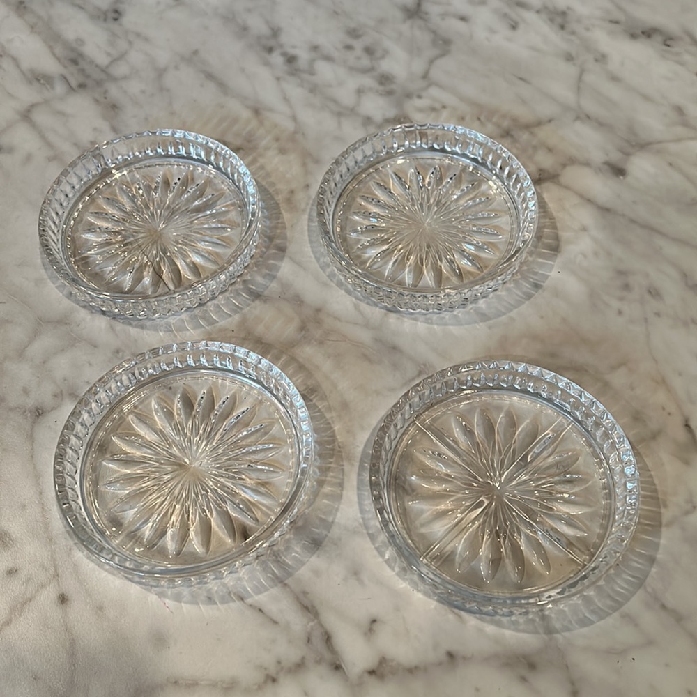Vintage Princess House crystal coaster set